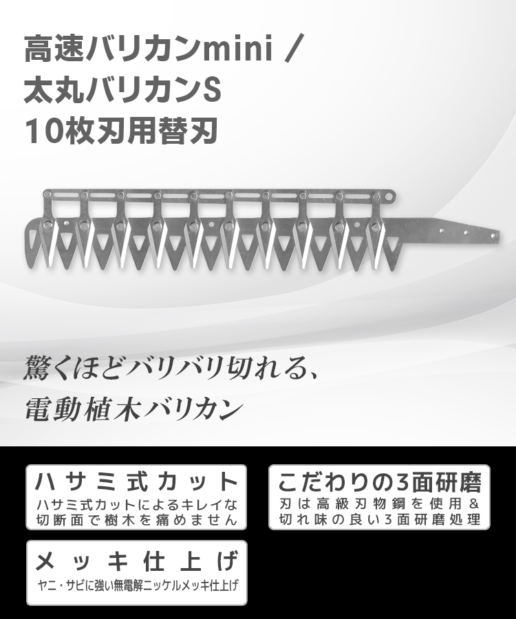 ニシガキ 高速バリカンmini 7枚刃用替刃 N-881-1 強力切断 高速
